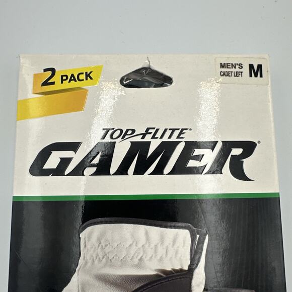 Top-Flite Gamer Golf Gloves 2-Pack Men’s Cadet Left Medium Black White – NEW - Picture 4 of 5